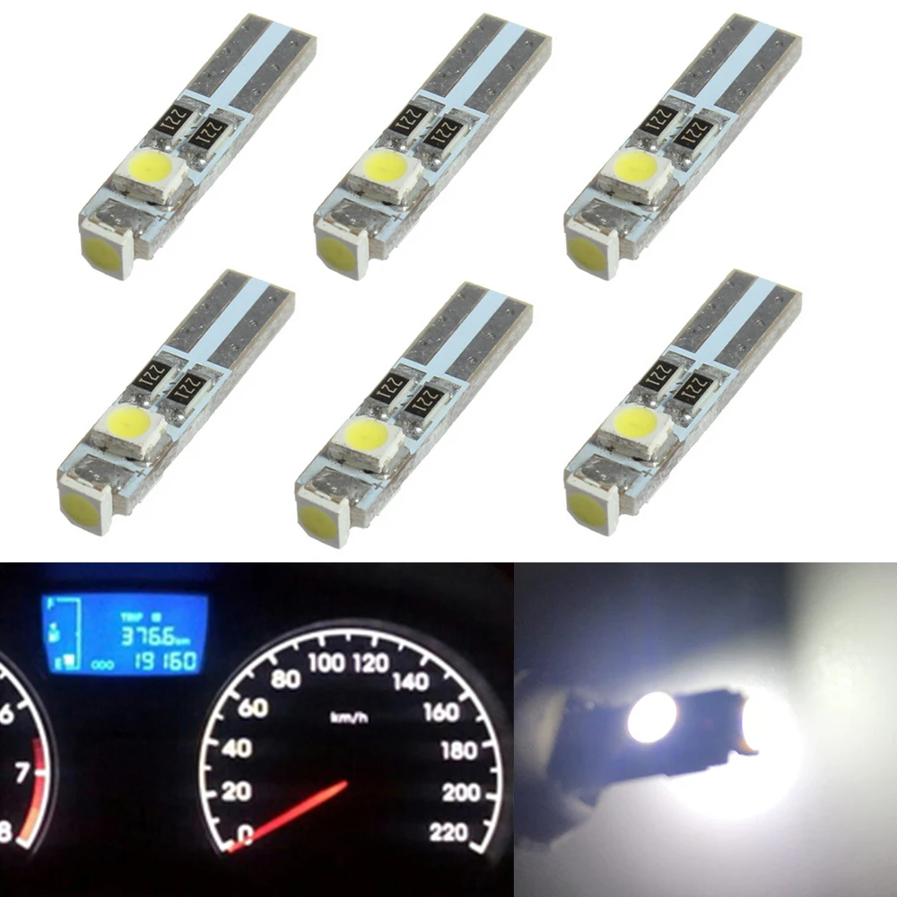 

6x T5 LED 74 Light 3030SMD Car Dashboard Instrument Panel Light Bulb for Mitsubishi Lancer Eclipse Galant Outlander Precis
