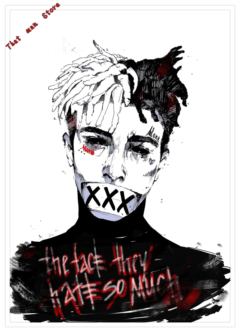 Плакаты и принты XXXTentacion Jahseh Dwayne Onfroy рэпер певец настенные картины для гостиной