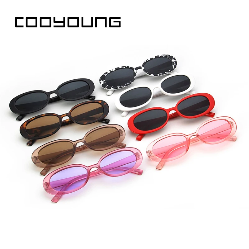 COOYOUNG Oval Sunglasses Women Retro Brand Designer Vintage Ladies Cat Eye Pink Sun Glasses UV400 | Аксессуары для одежды