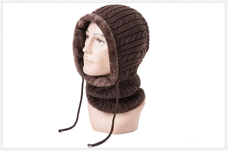 GROUPJUMP модная зимняя вязаная шапка бини мужской шарф Skullies Beanies Зимние шапки капот холодный теплый