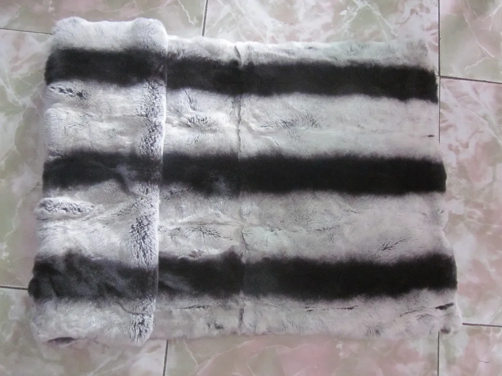 Новое поступление с мехом кролика одеяла природный цвет Шиншилла rugs парка внутри DIY материал