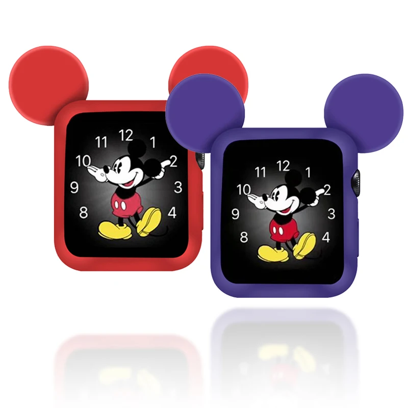 Чехол для часов с рисунком Микки из мультфильма apple watch case 40 мм и 4 44 защитный чехол