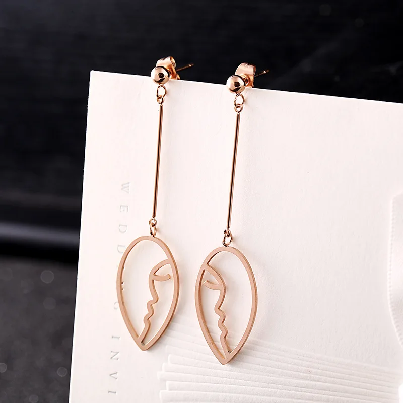 Новые Индивидуальные Модные абстрактные серьги с отверстиями для лица овальные