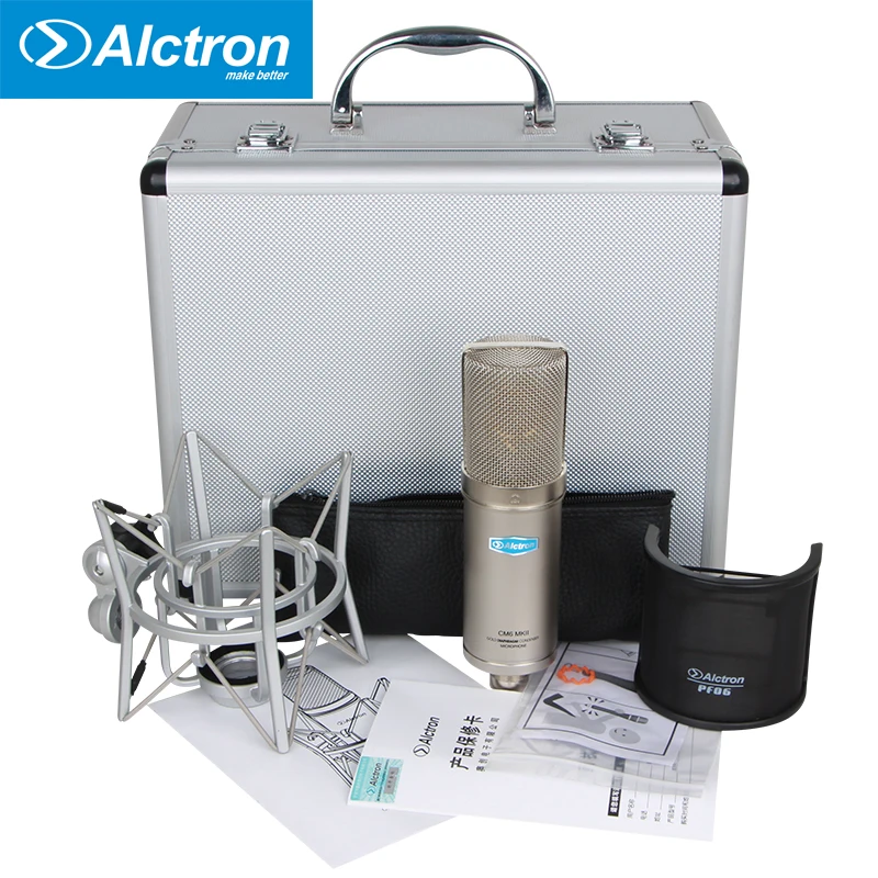 Alctron CM6MKII профессиональный конденсаторный микрофон для студийной записи с ударным креплением и поп-фильтром
