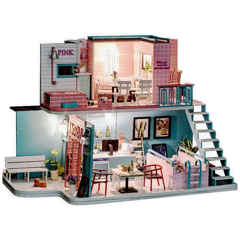 FBIL 3D кукольные домики Diy деревянная игрушка мебель миниатюры Кукольный дом