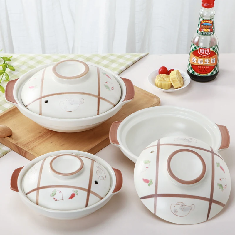 Японская маленькая кастрюля желтая тушеная курица керамическая специальный