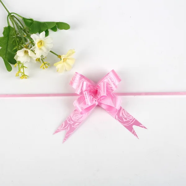 pink 10 шт. 35-46 см розы тянуть лук ленты Подарочная коробка Упаковка для DIY ленты вытягивания цветка Свадебные Рождественские украшения Поставки - Цвет: pink