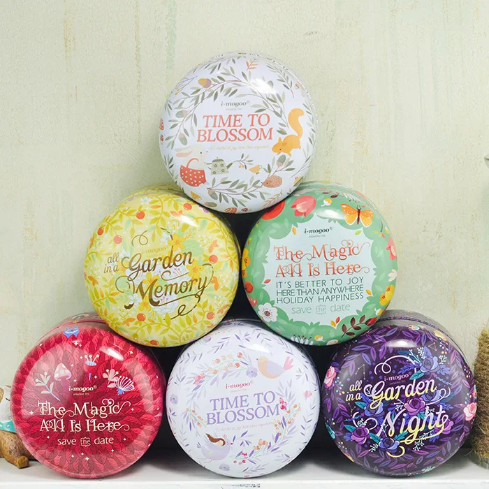 Жестяная коробка для чая с 2 крышками и крышками|tin box|round tin boxiron box |