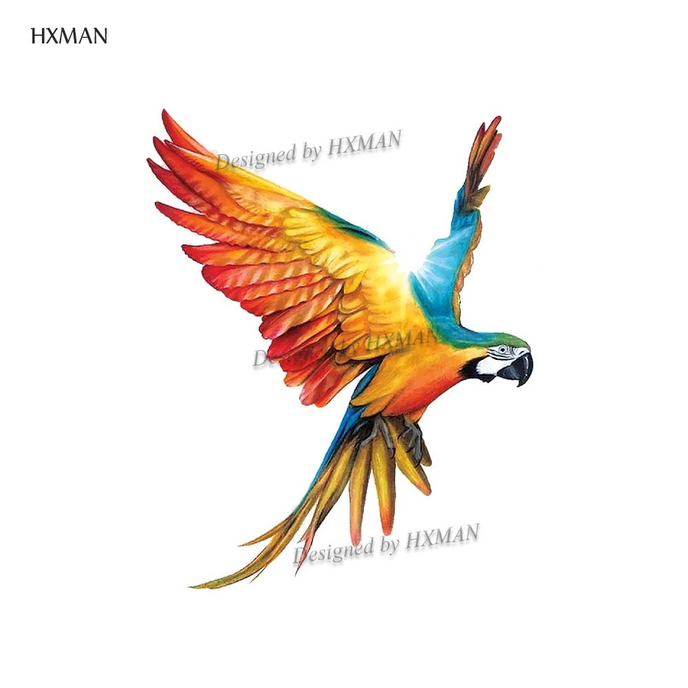 A 029 HXMAN Parrot временная татуировка наклейка для детей ручная боди-арт птица горячий дизайн поддельные женские водонепроницаемые тату бумага 9,8X6 см A-062 - Цвет: A 029