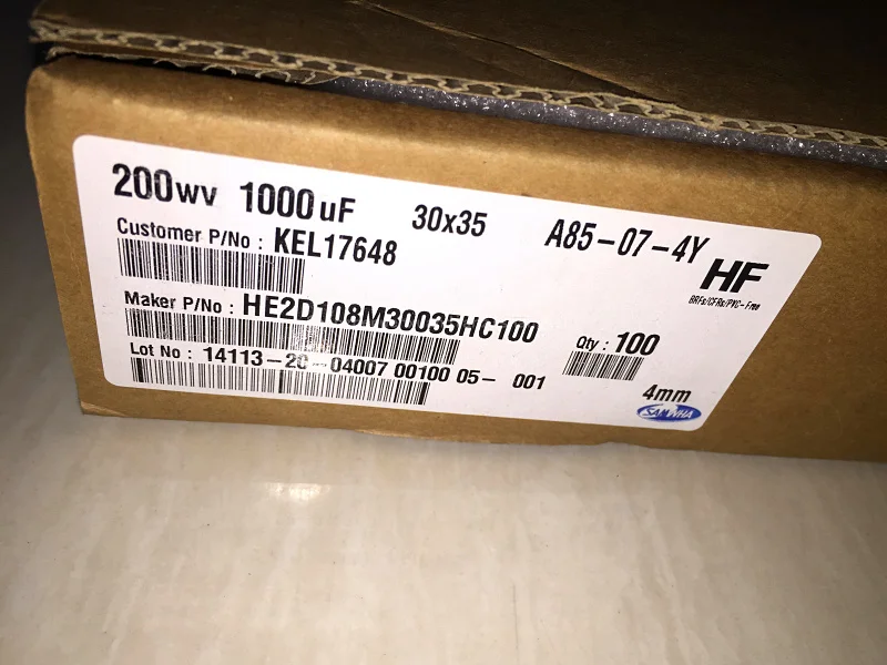 2 шт. 15 1000 мкФ 200V SAMWHA он серии широкий Температура диапазон 30x35 мм 200V1000uF Алюминий