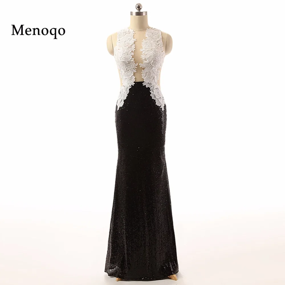 62733W женское черное и белое длинное вечернее платье с аппликацией в пол реальное