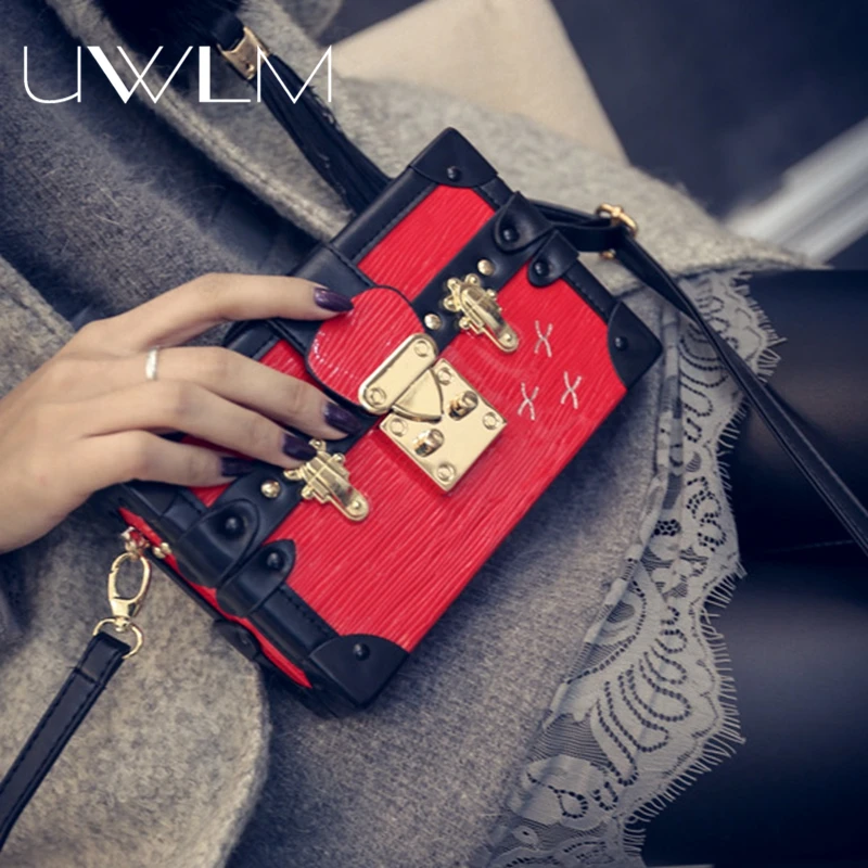 Для женщин Сумки через плечо небольшая коробка черный сумка площадь сумки на