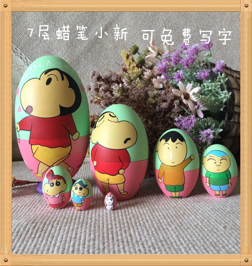 7 шт. Мультяшные персонажи Матрешка кукла ручная роспись японское аниме куклы