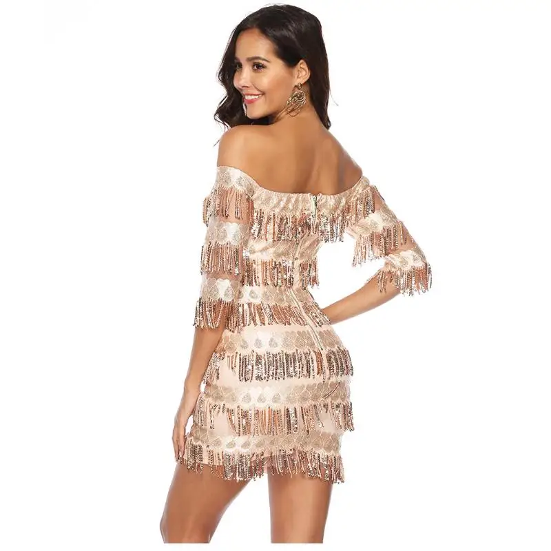 Новое соблазнительное платье с блестками и кисточками женское Роскошные