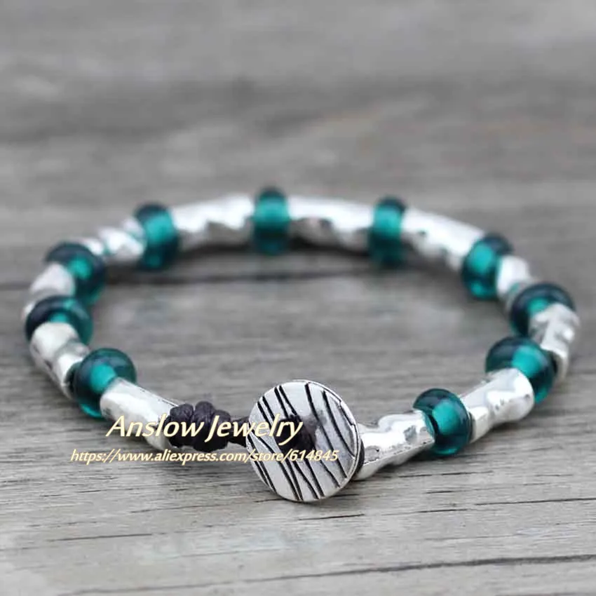 Anslow Модные ювелирные изделия дизайн Bijoux Шарм Веревка бусины браслеты для женщин Женский Мужской LOW0444LB