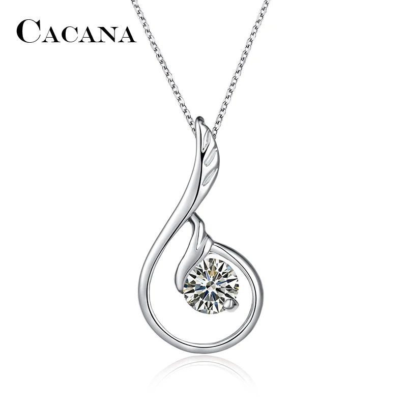 Женские ожерелья с подвеской CACANA Трендовое милое ожерелье лебедем модное
