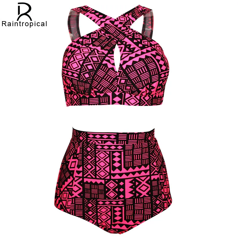 Женский купальник с высокой талией бикини горловиной большой размер 5XL 2019 |