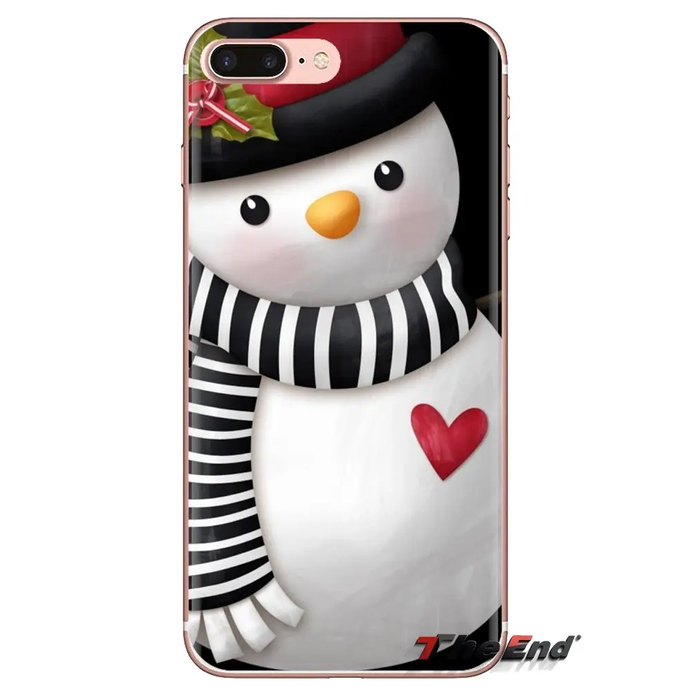 For HTC One U11 U12 X9 M7 M8 A9 M9 M10 E9 Plus Desire 630 530 626 628 816 820 830 Holidays Snowman 1 Transparent TPU Shell Cases |