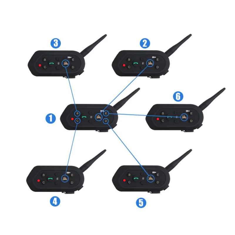 E6 PLUS мотоциклетный шлем безопасности Bluetooth рация с дистанционным управлением