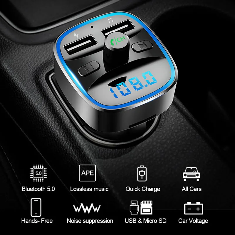 Bluetooth fm передатчики модулятор передатчик Hands Free Car Transmisor QC3.0 USB Автомобильное MP3 32