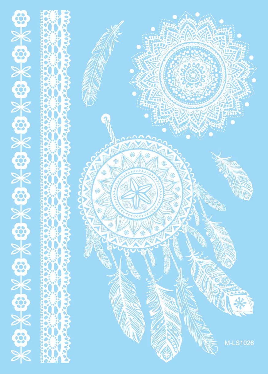 1 шт. кружевной стикер-Татуировка в виде браслета белая хна ремешок на запястье