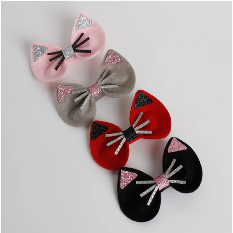 Симпатичная блестящая заколка в виде спящего кота розовая серая красная черная