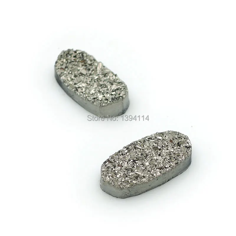 17*10*3mm Mixed Colors Plastic Druse Filigree Oval Charms Of Double Loops Fit For Making Necklaces Jewelry | Украшения и