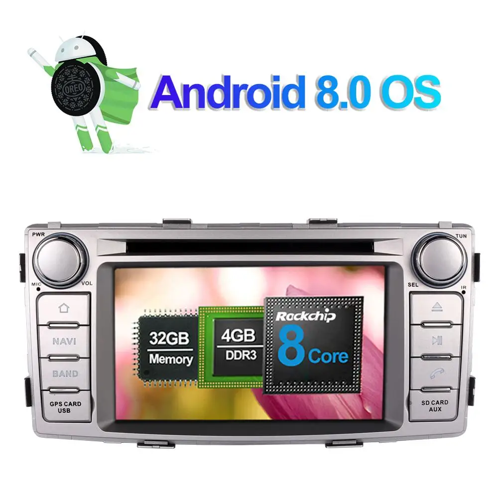 Android 7 1/8 0 Восьмиядерный 4 Гб ОЗУ автомобильный DVD GPS навигатор для Toyota Hilux 2012 2013 2014