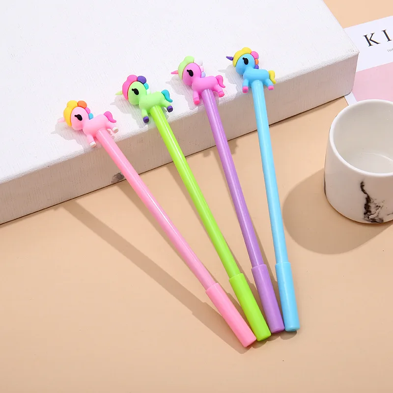 40 PCs Cartoon Unicorn Neutral Pen Student Office Stationery Signature Pen Supplies Direct Sales