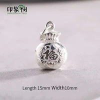 1pc 15x10mm 925 sterling silver beads chinese lucky bag pendant charms for bracelet necklace diy jewelry components making 92561