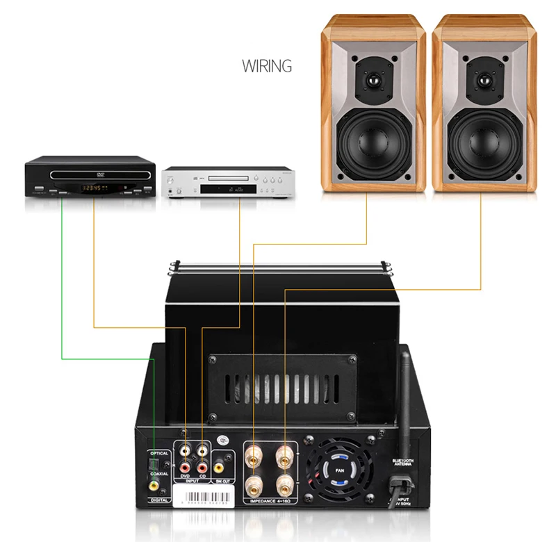 TH-102 оптический волоконный коаксиальный Bluetooth HiFi усилитель клапанной трубки 6N12+ 6F1 100W+ 100W Y