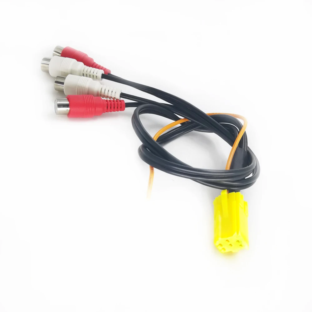 Biurlink 5 шт. MINI ISO 6Pin RCA адаптер аудио линия 4 Chinch кабель 4RCA Разъем для Volkswagen Ford Audi |