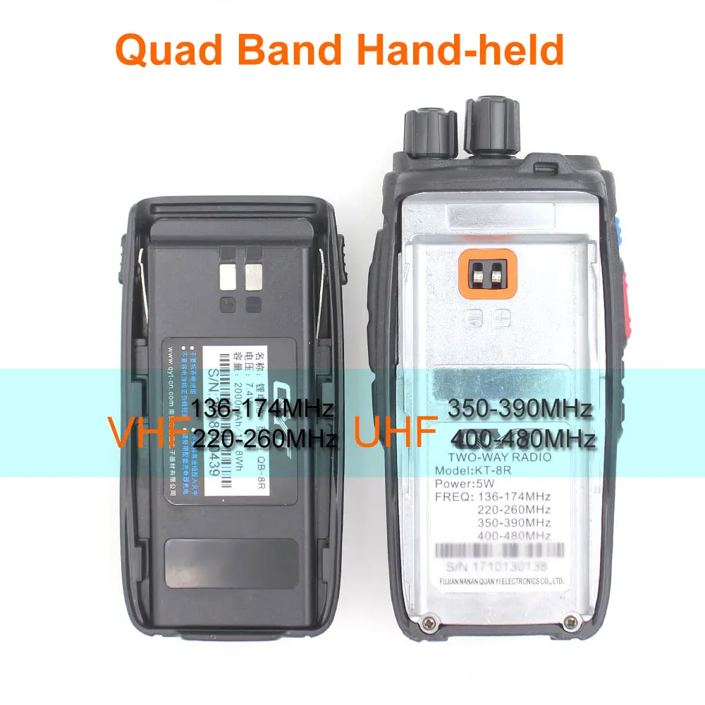 2 шт./лот Quad Band ручной двухстороннее радио KT 8R 4 band наружный домофон KT8R UV way S цветной