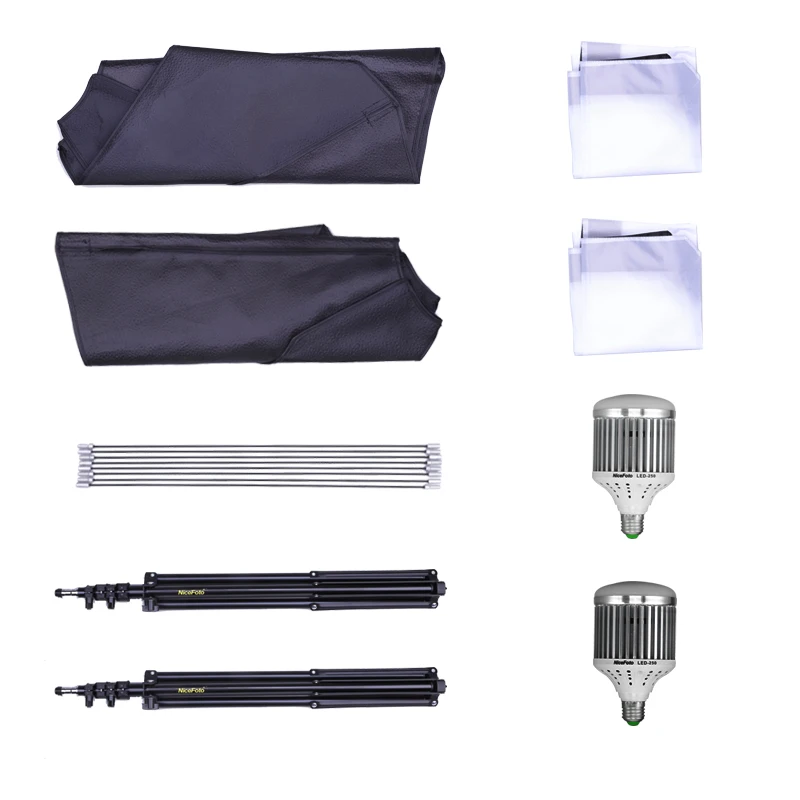 

Photo studio kit 2x Nicefoto LED 180 Studio Flash + 50x70cm Softbox + Light Stand Kit