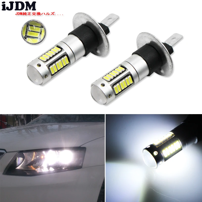 2 шт. Высокая Мощность 6000K белый 30-SMD 4014 H1 светодиодный Сменные лампы для автомобильных противотуманных фар, дневных ходовых огней, DRL ламп