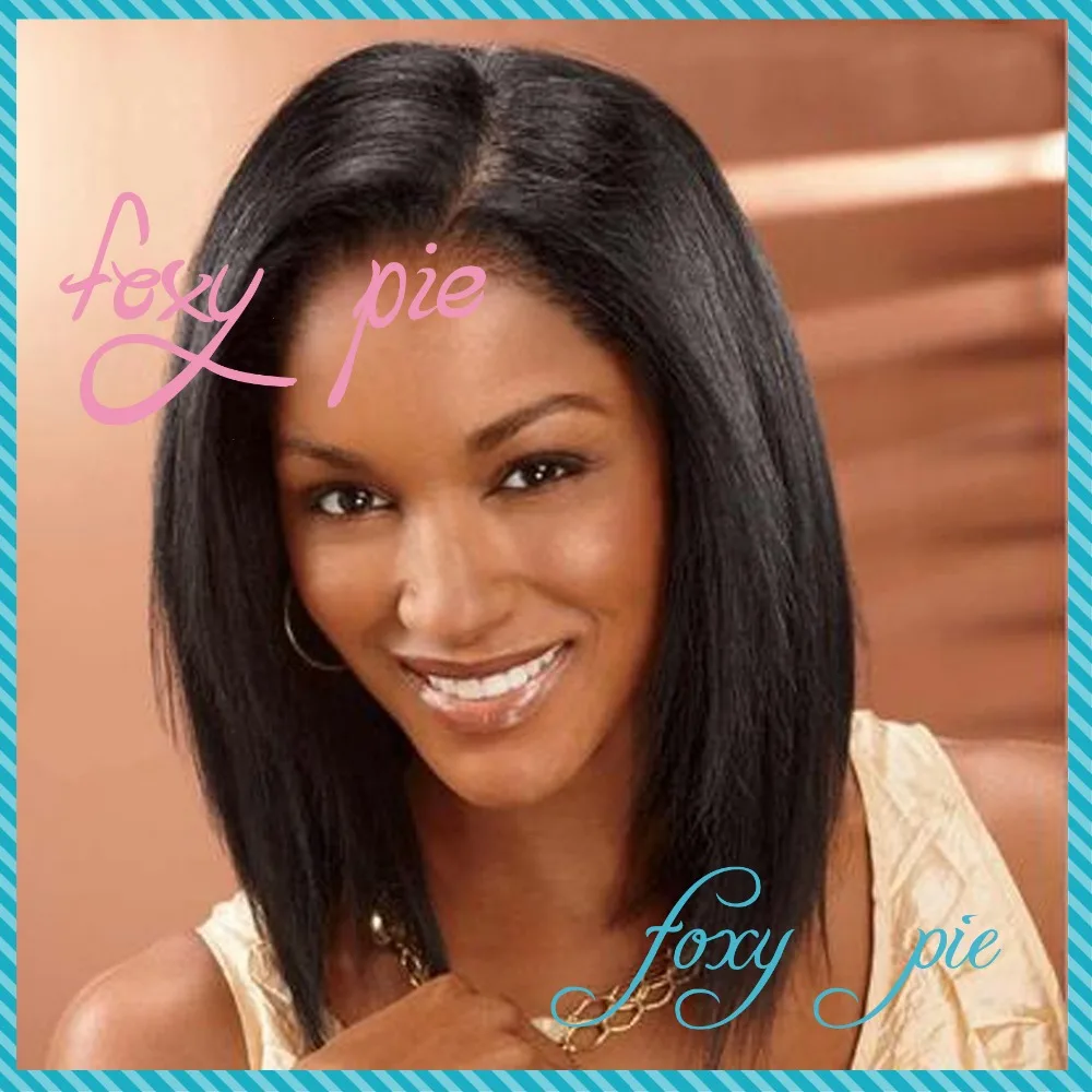 FOXY PIE!!Brazilian Short bob straight 130%-150% lace wig bady hair natural hairline bleach knots glueless front |