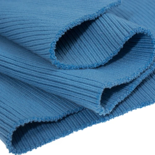 Denim Blue Толстый хлопок вырез манжеты нижний подол одежды ребра трикотажная ткань для детской одежды аксессуары - Цвет: Denim Blue