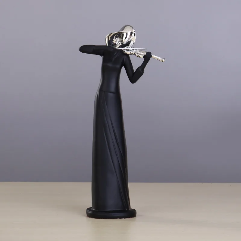 Горячие Творческие смолы миниатюрные фигурки черный с музыкальным символом