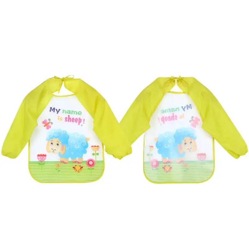 Baberos impermeables para beb&eacute;, delantal de manga larga para alimentaci&oacute;n de ni&ntilde;os, ropa suave para eructar-4