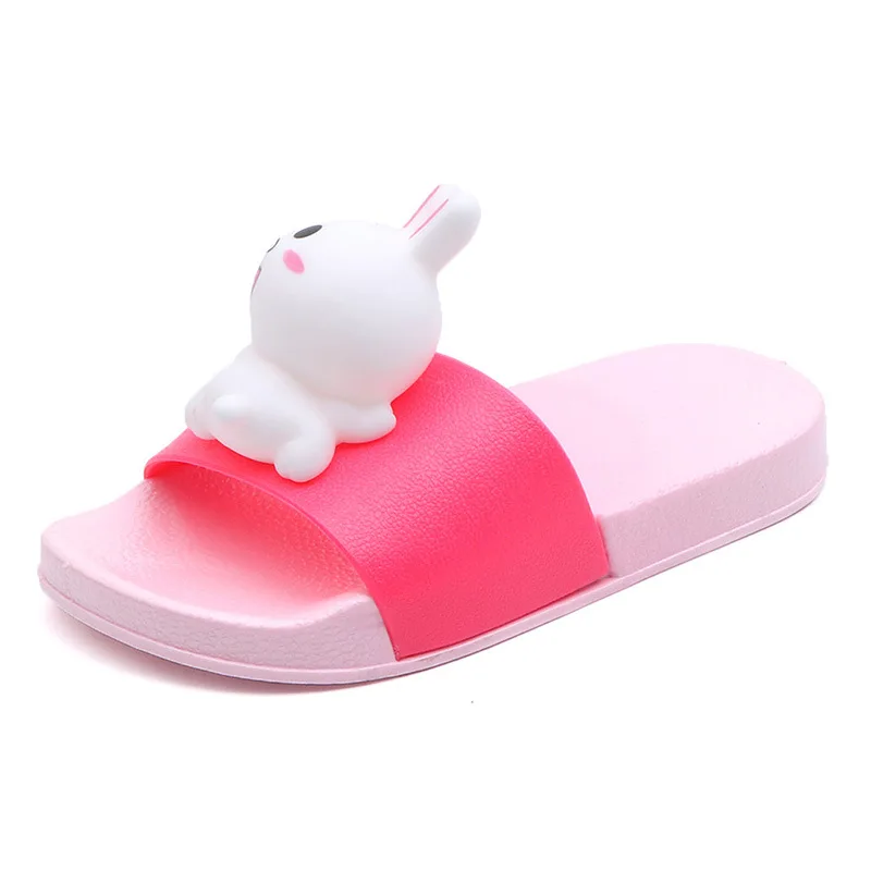 boys girls slippers summer flip flop children's sandals 3D cartoon rabbit minne School beach kids shoes sandal | Мать и ребенок