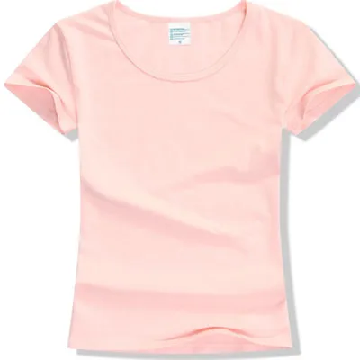 pink Лето, высокое качество, 15 цветов, S-2XL, простая футболка, Женская хлопковая эластичная Базовая футболка, Женские повседневные топы, футболка с коротким рукавом - Цвет: pink