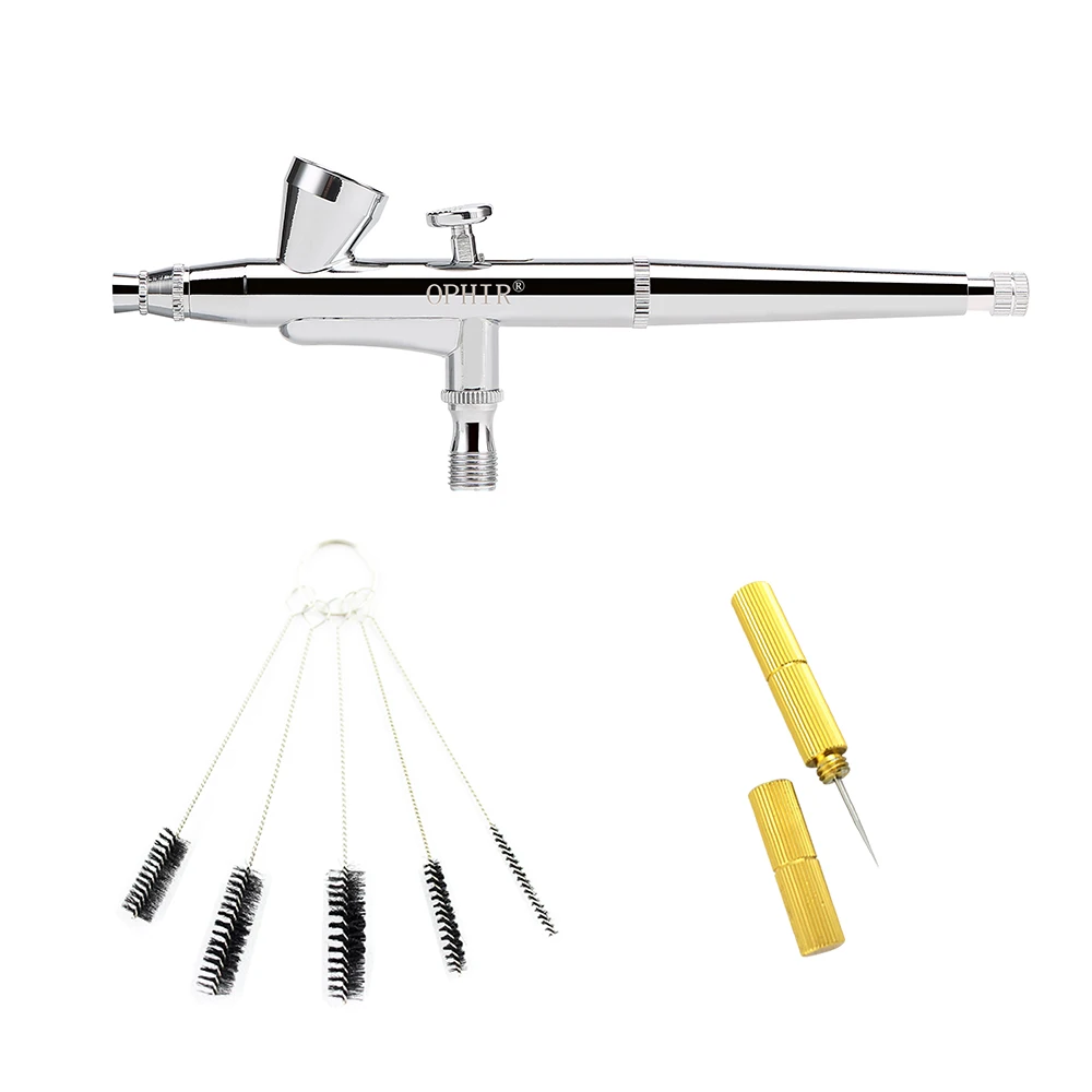 

OPHIR 0.2mm Airbrush Kit Air-brush Gun with Cleaning Tools for Model Hobby Crafts Art Paint _AC073+023+035