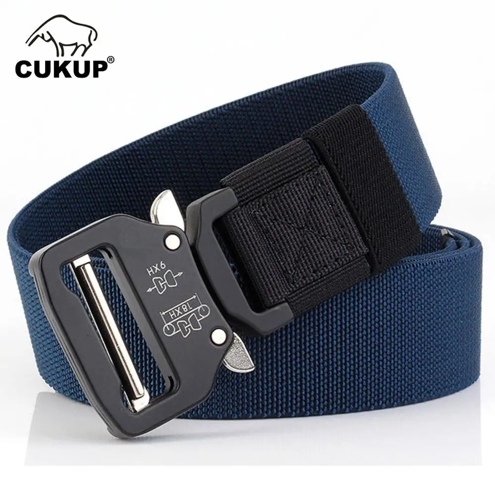 CUKUP Unisex Multifunction Military Fan Outdoor Belt Special Tactical Soldier Training Nylon Elastic Braiding Belts 38mm CBCK125