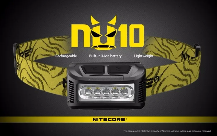Распродажа NITECORE высокопроизводительный светодиодный перезаряжаемый аккумулятор 160 люменов для кемпинга, бега, рыбалки на открытом воздухе NU10 налобный фонарь светильник
