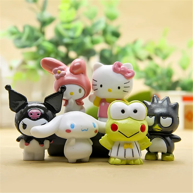 6 шт./компл. Kawaii Baby KT Cat Детские игрушки на день рождения Рождественский подарок мультфильм DIY Хелло Китти кукла модель фигурки