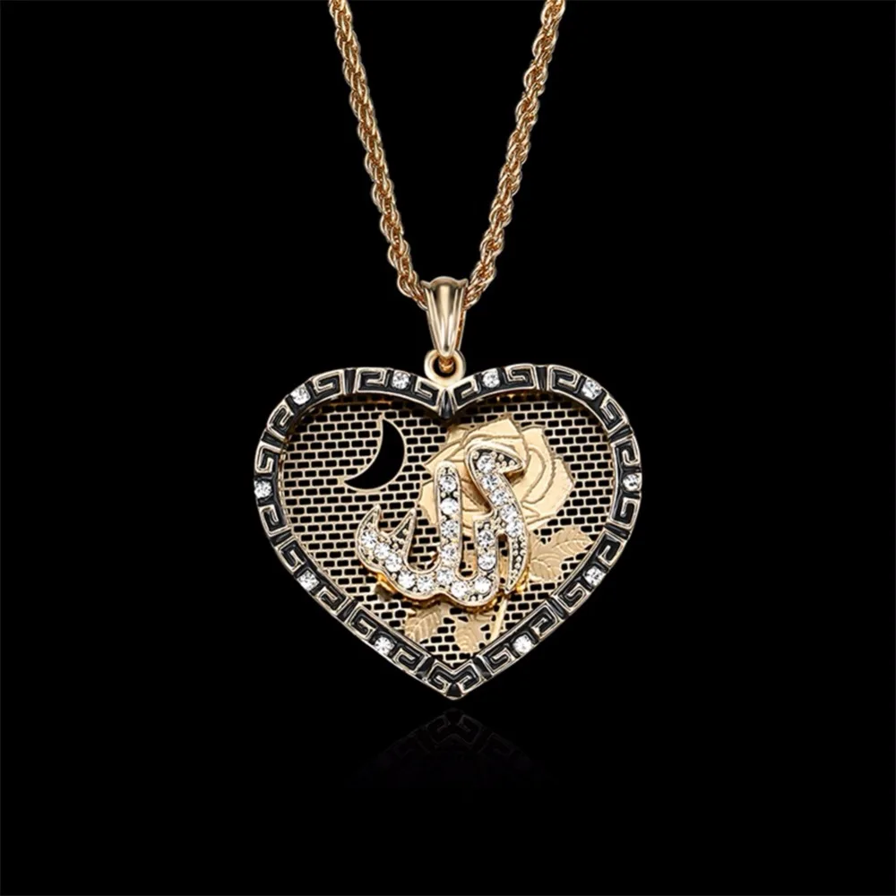 1 шт. ожерелье с подвеской мусульманский Бог в стиле хип хоп панк цепочка Луной