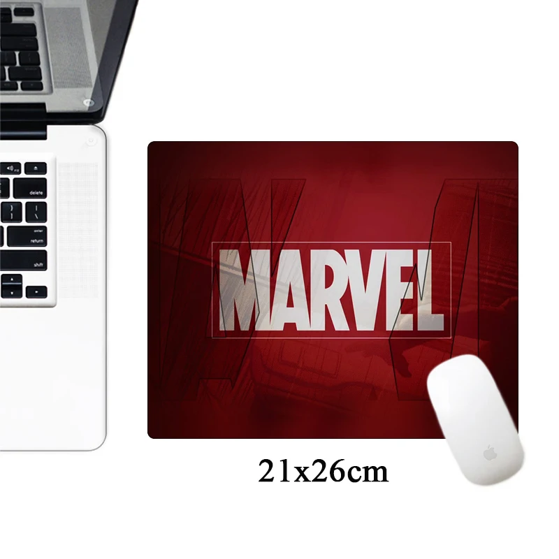 Небольшой Размеры с логотипом комиксов Marvel Мышь pad 21x26 см Аниме Железный человек