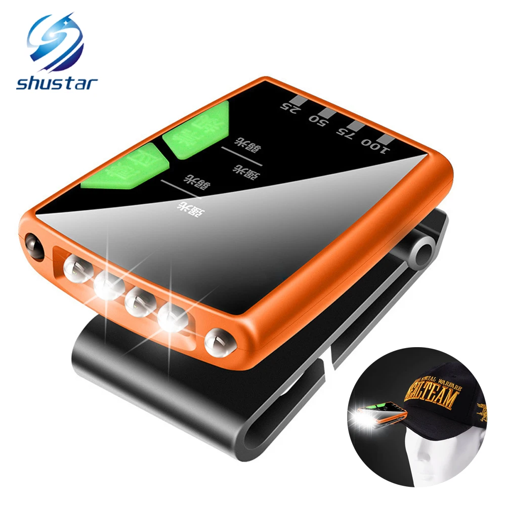 

Induction switch LED cap clip light super bright LED Headlamp Rechargeable fishing light Hat lamp comfortable to wear