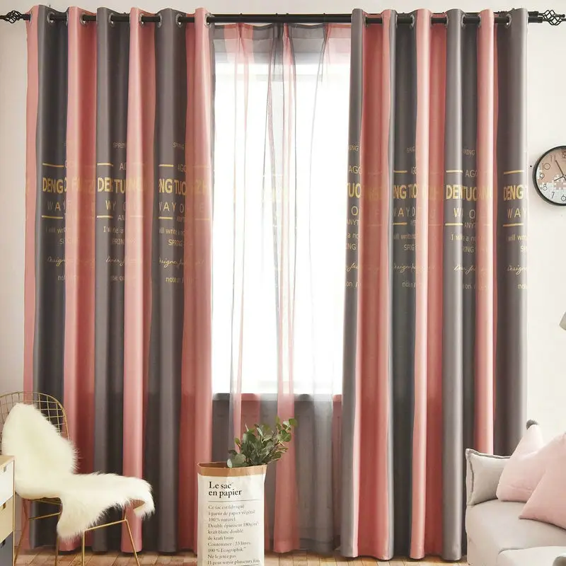 2019 полосатые шторы для гостиной столовой светонепроницаемые занавески красный