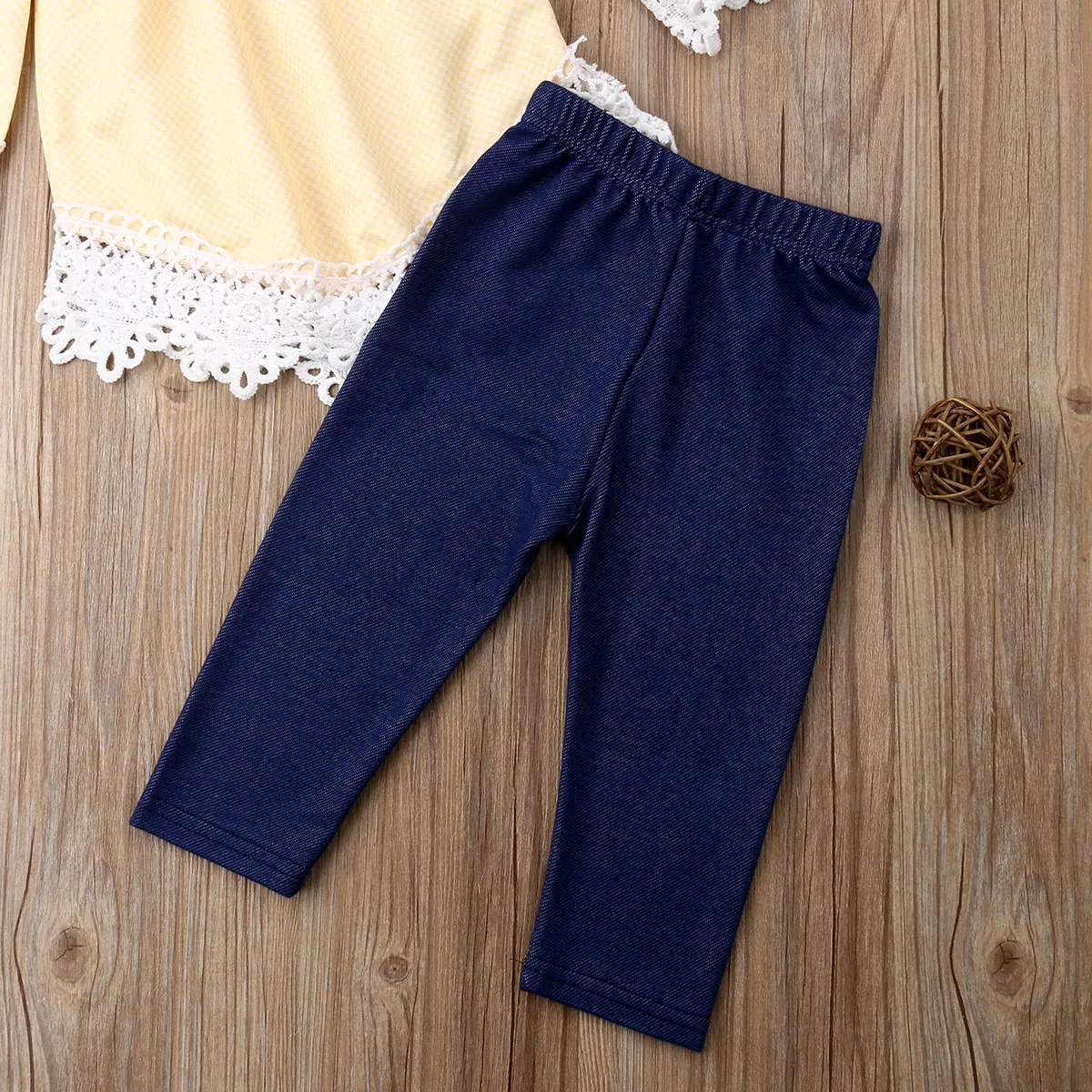 Футболка с открытыми плечами и джинсовые брюки|Комплекты одежды для девочек| |